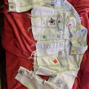 This is a jean jacket that I made and recreated